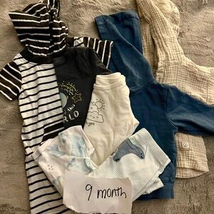 9 Month Baby Boy Clothing Bundle - 7 pieces total